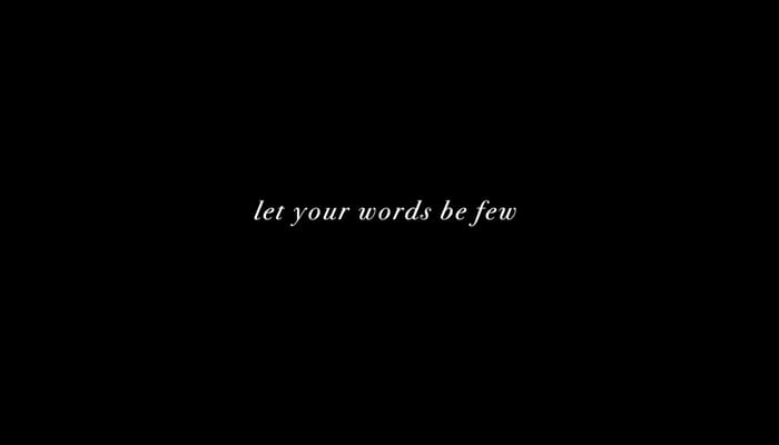 Let your words be few