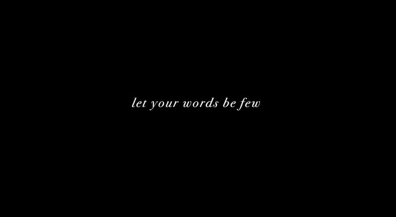 Let your words be few