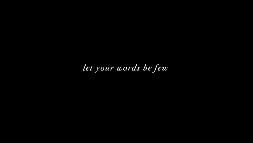 Let your words be few